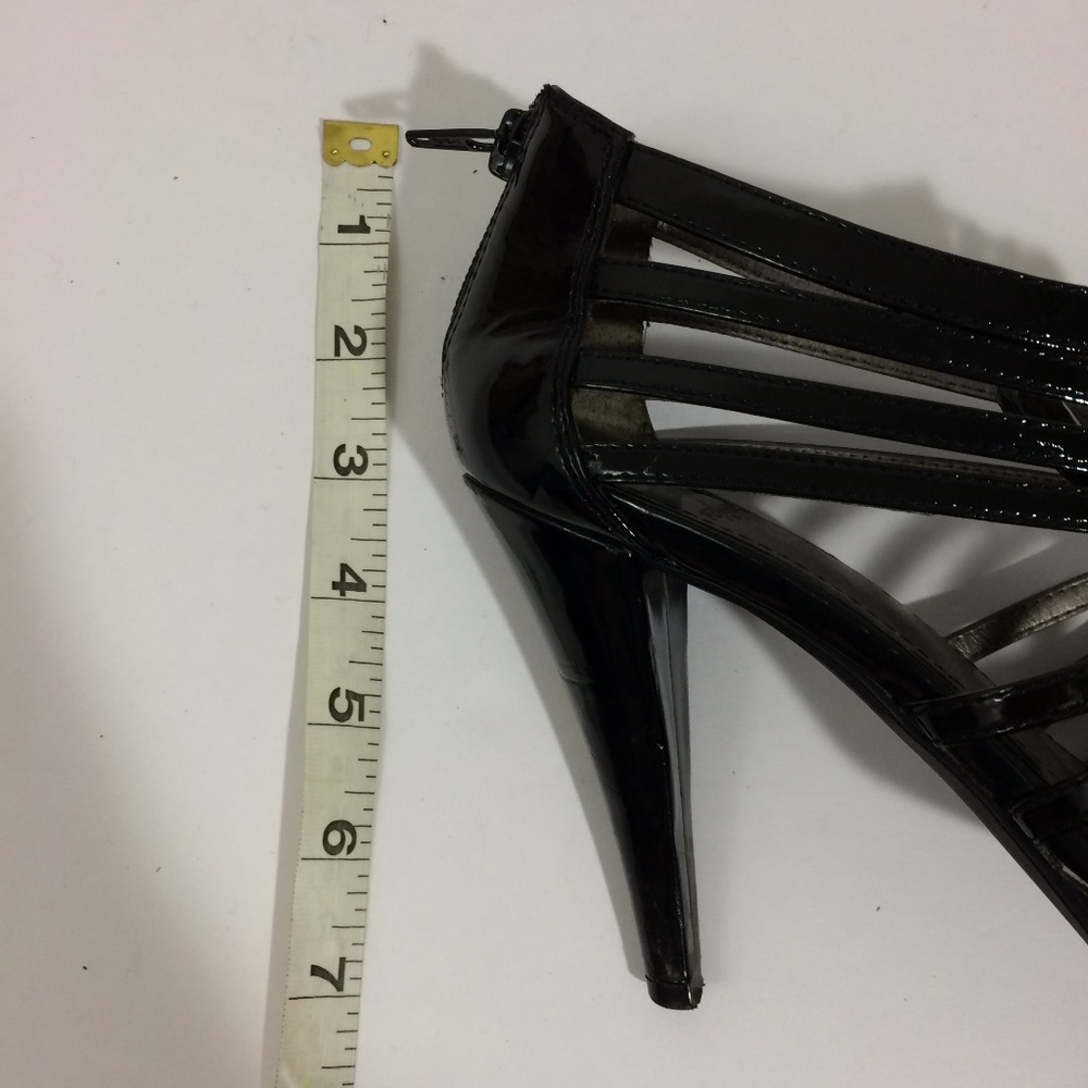 Y2k Fergalicious Black Cage Open Lace Up Black Heel - Picture 4 of 8